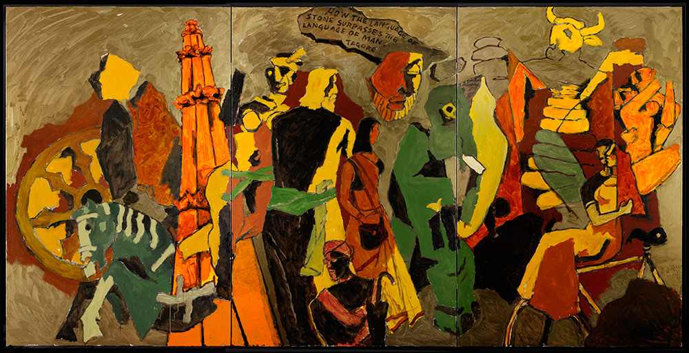 An M. F. Husain Painting titled Language of Stone