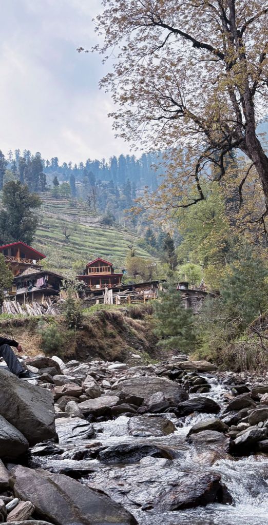 Wooden huts in himalayas