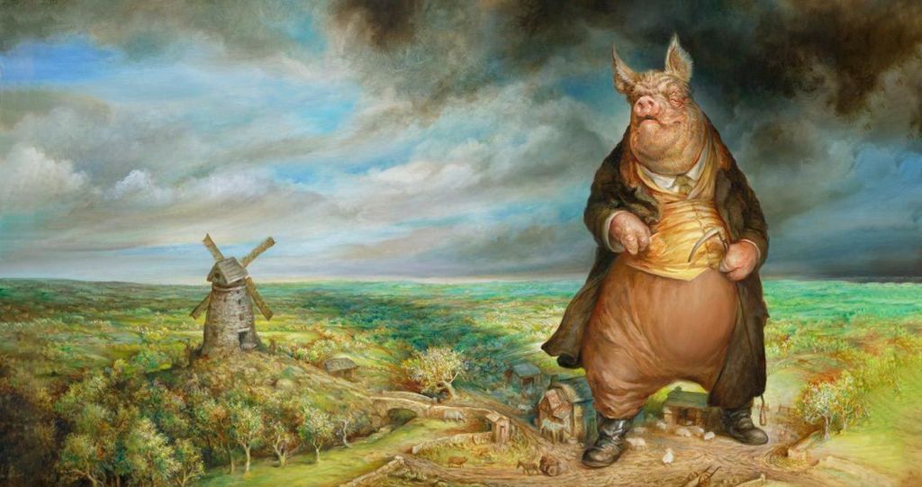 Animal farm book art george orwell